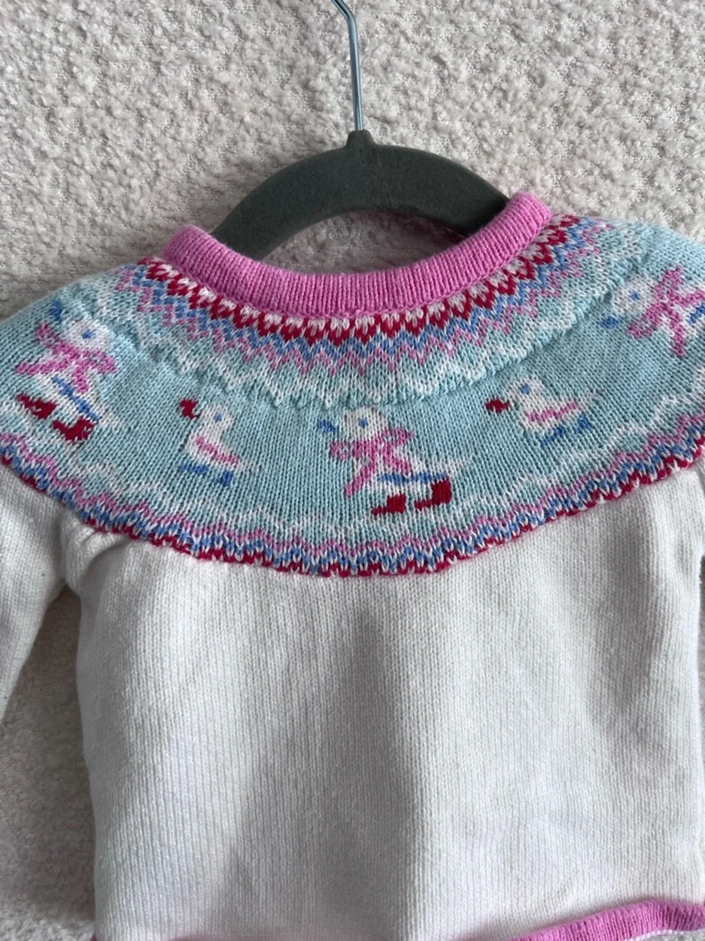 Bonjour Bébé Baby Knitted Duck Cardigan Long Sleeve‎ Size 3-6 Months